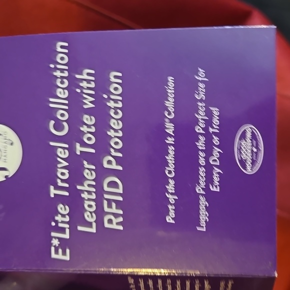 Joy Mangano E*Lite Travel Collection Leather Tote with RFID Protection NWT - Picture 4 of 11